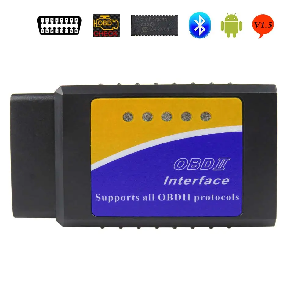 Newest V1.5 Elm327 Bluetooth Adapter Obd2 Elm 327 V 1.5 Auto Diagnostic Scanner For Android Elm-327 Obd 2 ii Car Diagnostic Tool Newest V1.5 Elm327 Bluetooth Adapter Obd2 Elm 327 V 1.5 Auto Diagnostic Scanner For Android Elm-327 Obd 2 ii Car Diagnostic Tool