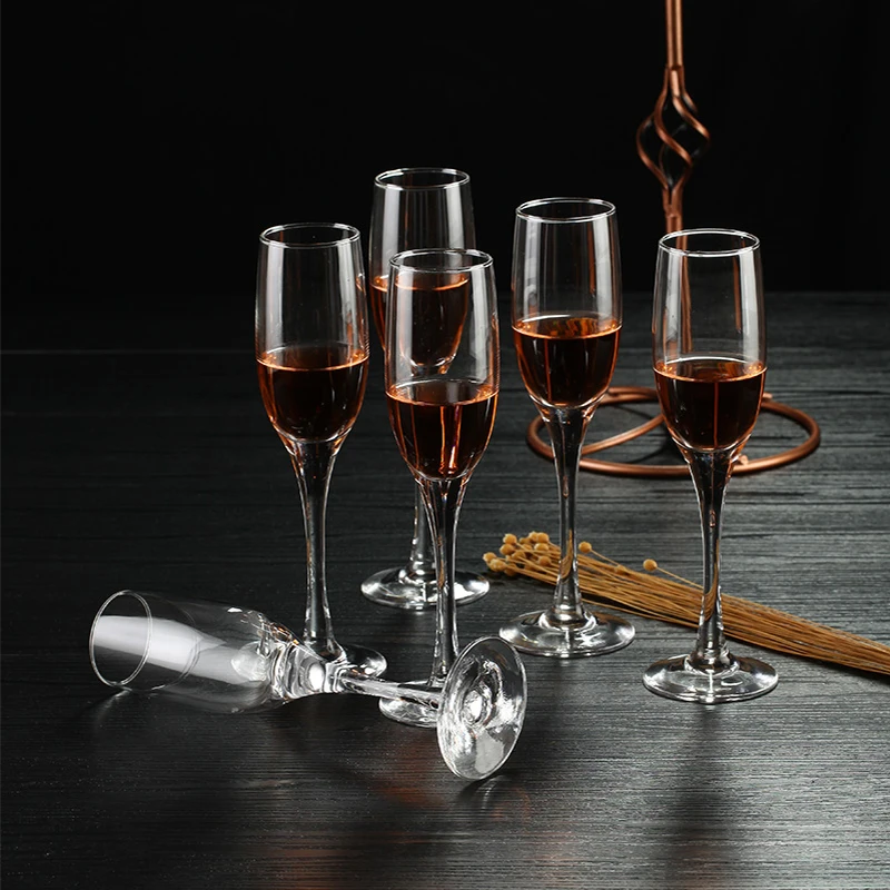 Set of 6pcs Red Wine Cup High Foot Glass Glass Unleaded Crystal Champagne Cup Wine Cup Red Wine