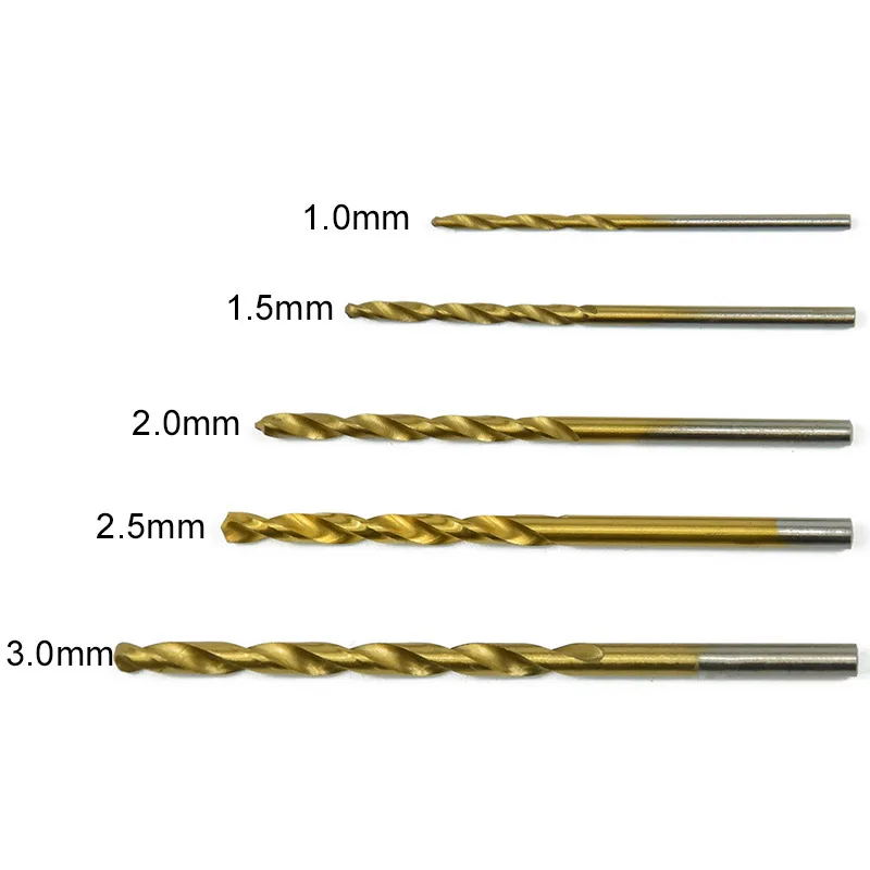 50PCs 1/1.5/2.0/2.5/3mmTitanium Coated HSS Drill Bit Tungsten Carbide Twist Drill Bit Power for Woodworking Tool Set 50PCs 1/1.5/2.0/2.5/3mmTitanium Coated HSS Drill Bit Tungsten Carbide Twist Drill Bit Power for Woodworking Tool Set