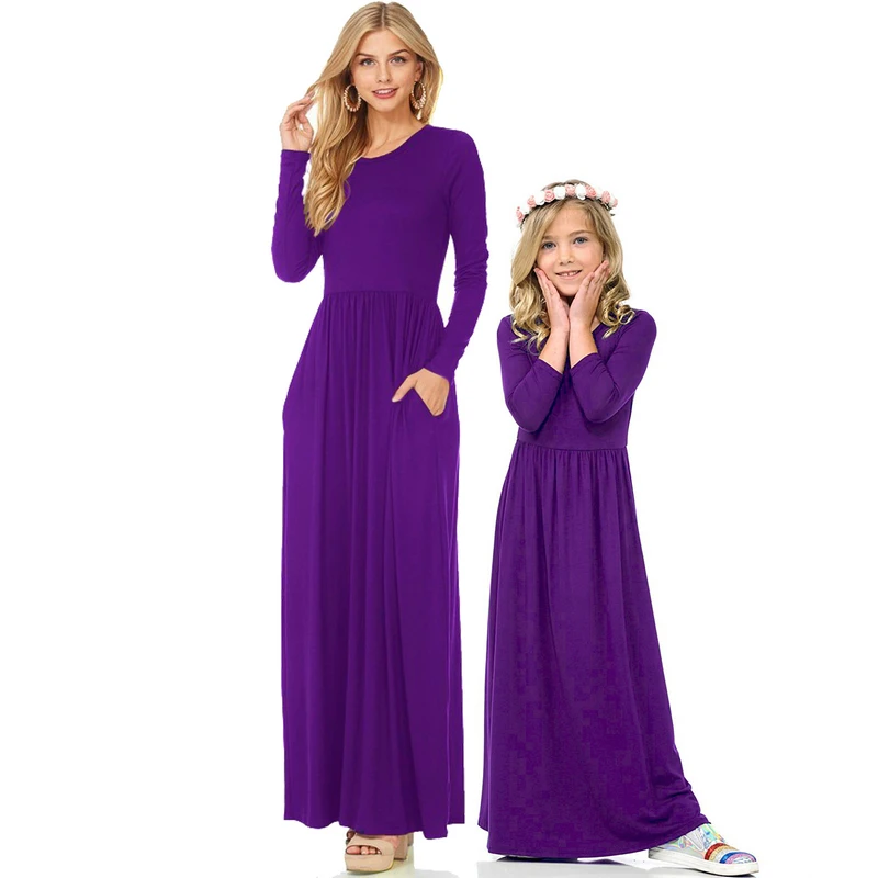 COSPOT/пляжная одежда для мамы и дочки; длинное платье однотонное платье с длинными рукавами в богемном стиле для девочек и мам повседневная одежда принцессы; Новинка года; 45E