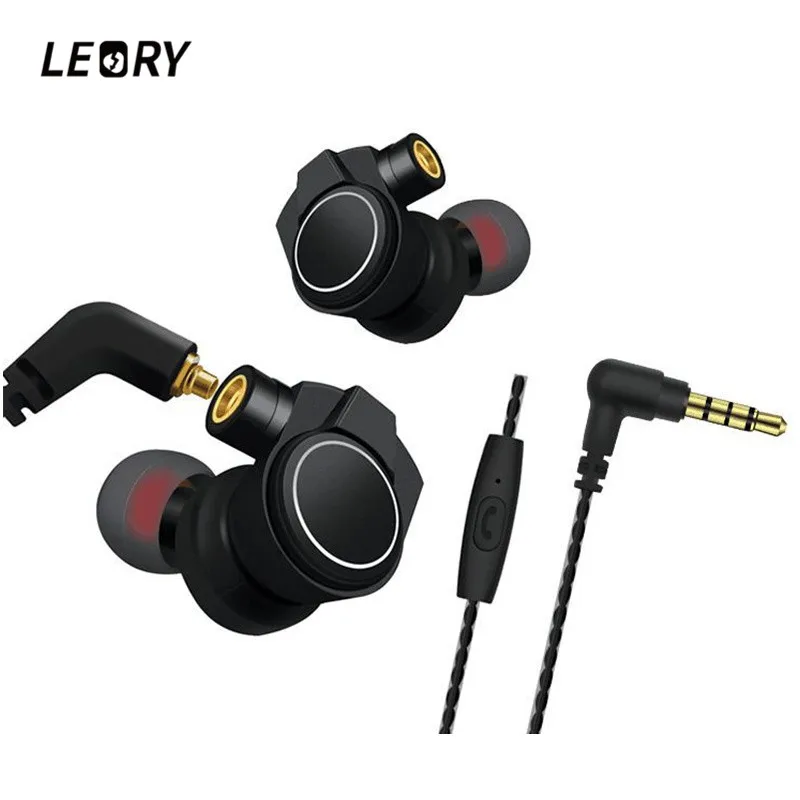 

LEORY EB800 3DD+1BA Dynamic Balanced Armature HiFi Earphone Hybrid Earbuds Monitor Earphone with Mic Audiophile DJ Studio