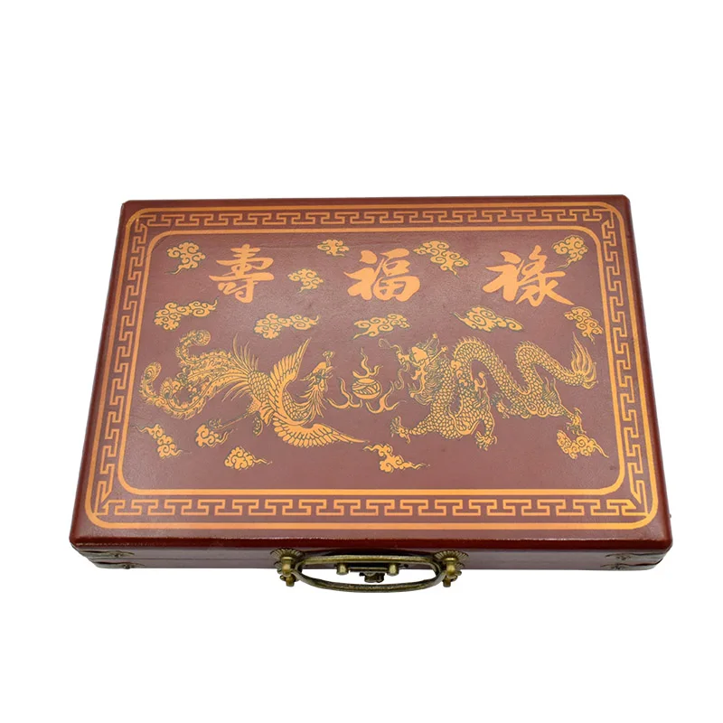 K8356 1 Набор Мини китайские античные игры маджонг с английской инструкцией четыре ветра настольная игра 1,7*2,2*1,2 см деревянная коробка Majiang - Цвет: Белый
