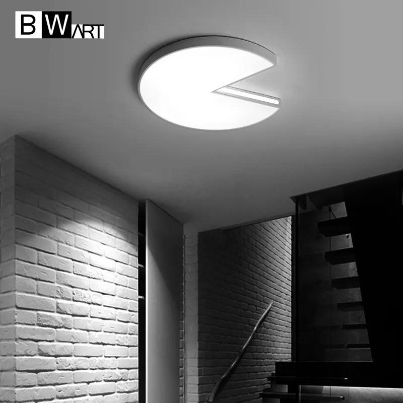 

BWART Modern LED ceiling light white Pac Man decoration fixtures study dining room balcony bed room ceiling lamp