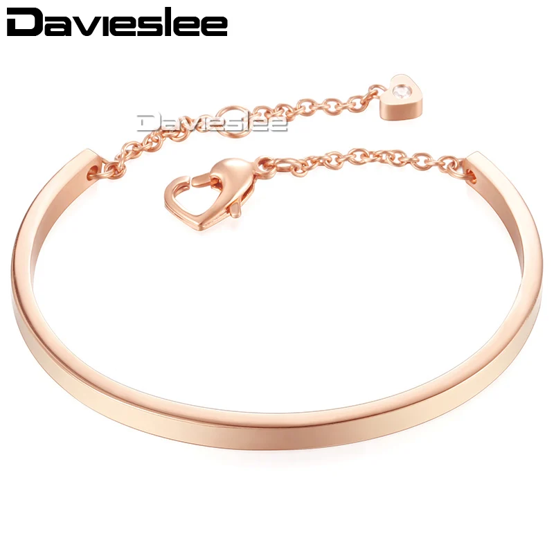 Женский браслет с сердечками Davieslee из нержавеющей стали золотого Серебряного и
