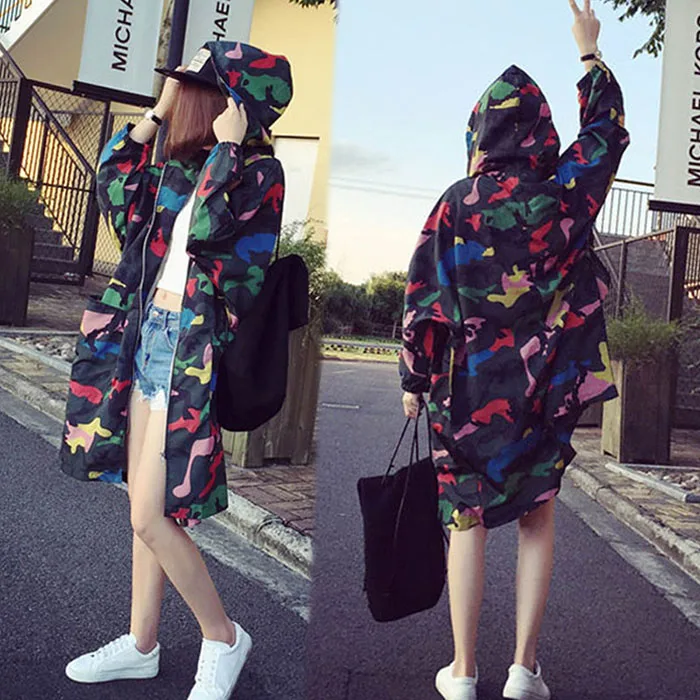 

Windbreaker Jacket Large Size 5XL Fashion Casual Long Summer Sun Protection Clothing Thin Section Loose Wild Harajuku Female A75