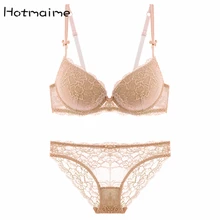 Сексуальный тонкий толстый кружевной бюстгальтер пуш-ап комплект нижнего белья с глубоким v-образным вырезом искушение маленького размера плюс набор бюстгальтеров