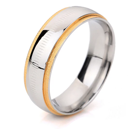 gold color stainless steel men rings fashion classic jewelry Wholesale
