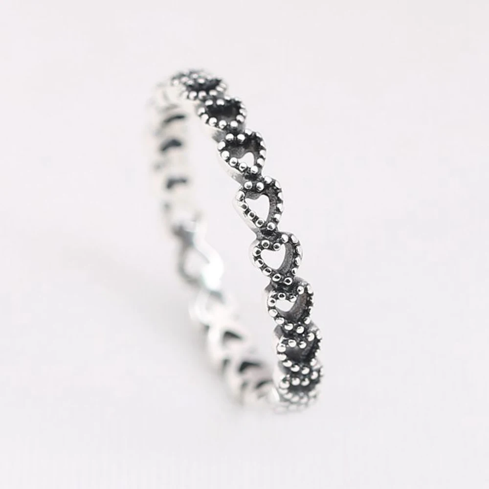 Подлинное кольцо из стерлингового серебра 925 пробы, совместимое с европейскими женскими ювелирными изделиями