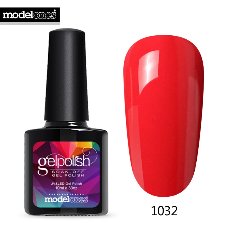 Modelones Colorful Nail Art Led Gel Polish Soak Off Shining Nail Gel Varnish Long Lasting Enamel Semi Permanent Lacquer Gel - Color: 1032