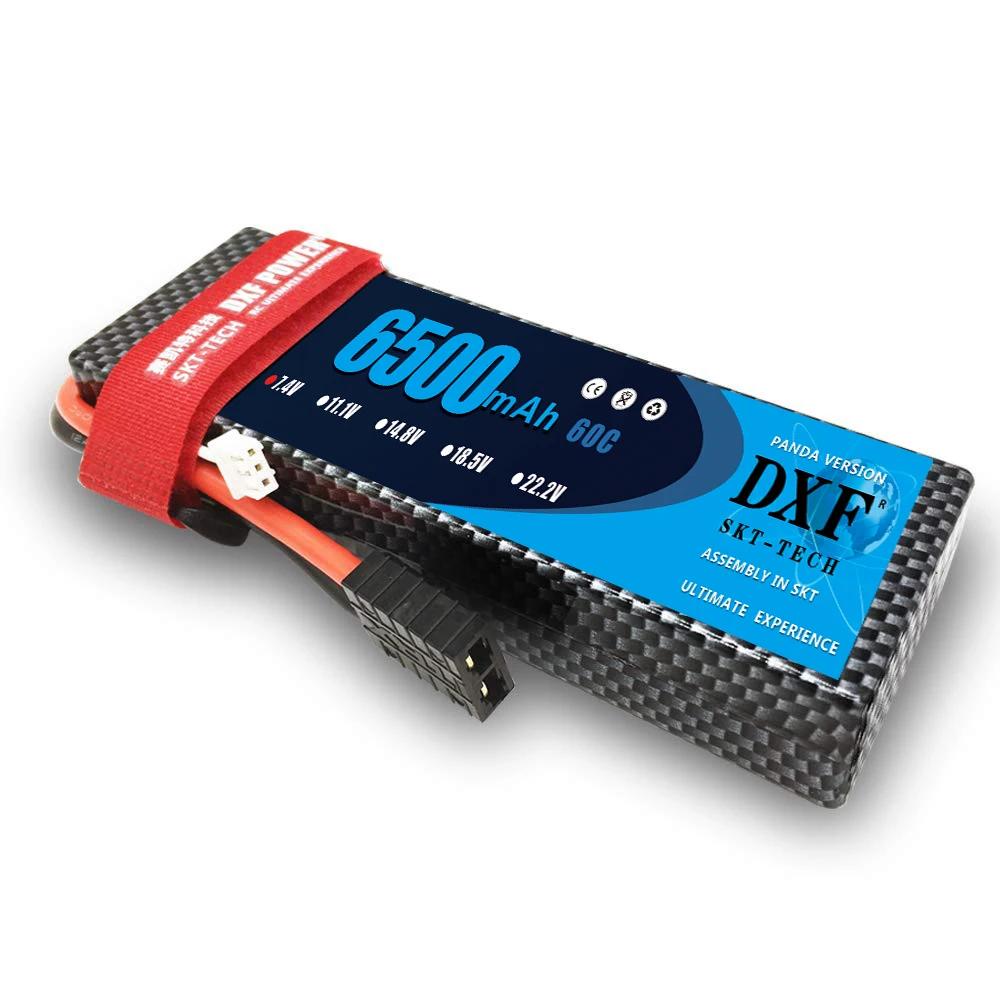 2 шт. DXF 2S 7,4 V 6500mAh 60C аккумулятор жесткий чехол Max 120C Deans/T XT60 XT90 XT90S TRX для автомобиля вертолета квадрокоптера грузовика лодки