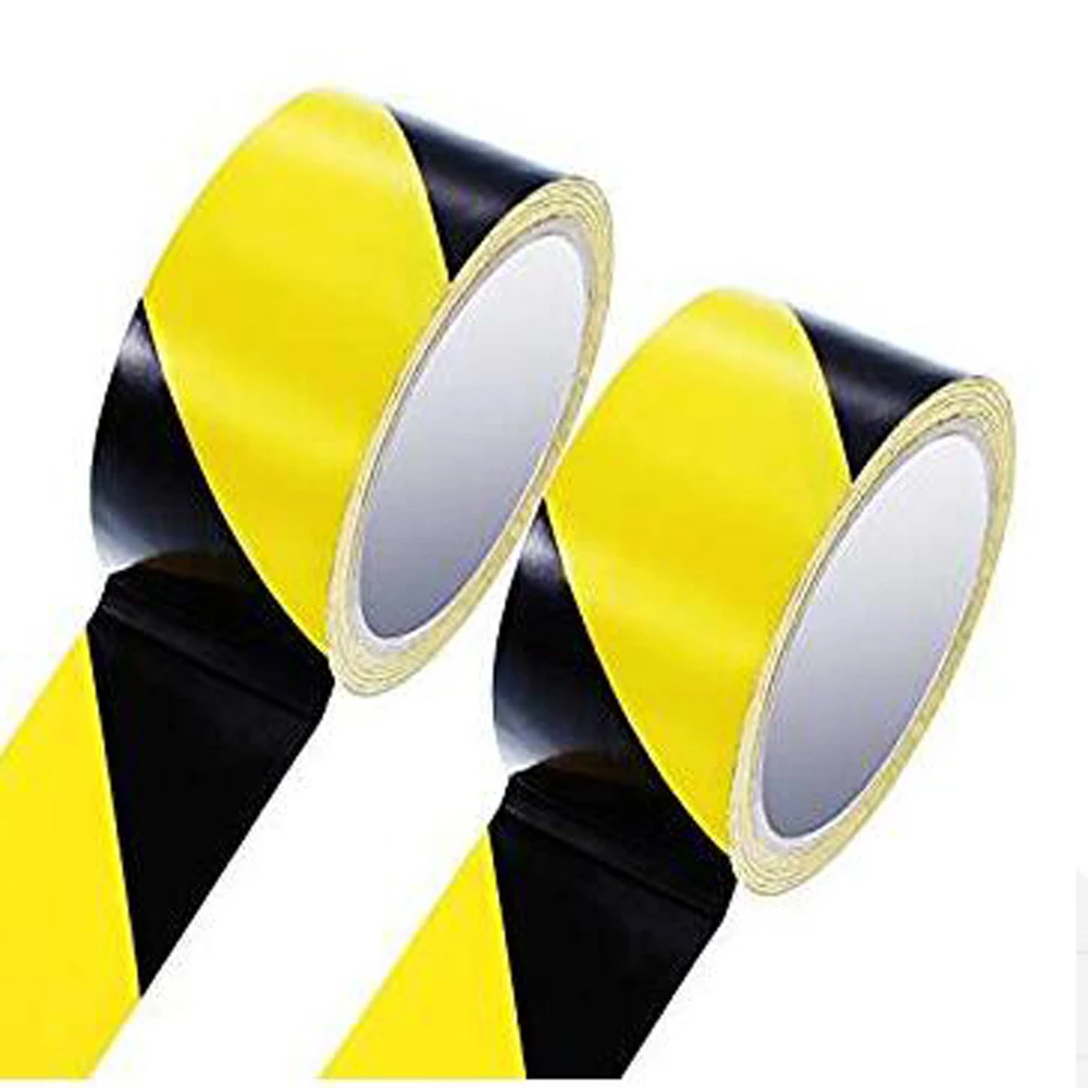 

XRHYY Adhesive Black and Yellow Color Hazard Warning Safety Stripe Tape 1-7/8" x 59ft Lane Marking Sealing Self-Adhesive Tape
