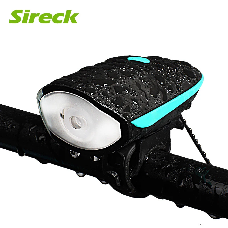 

Sireck Waterproof 120db Bicycle Bell Cycling Horn 250LM 80M Length Bike Light in 1 Bicycle Headlight Flashlight Loud Air Alarm