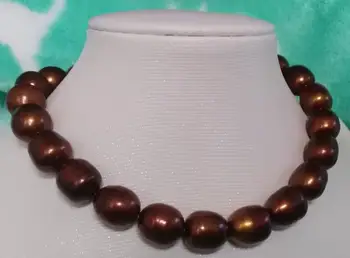 

gorgeous 10-11mm tahitian baroque chocolate pearl necklace 18"925s