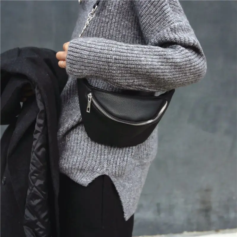 Модные кожаные сумки на плечо женские сумки из искусственной кожи с ремнем на молнии нагрудные сумки