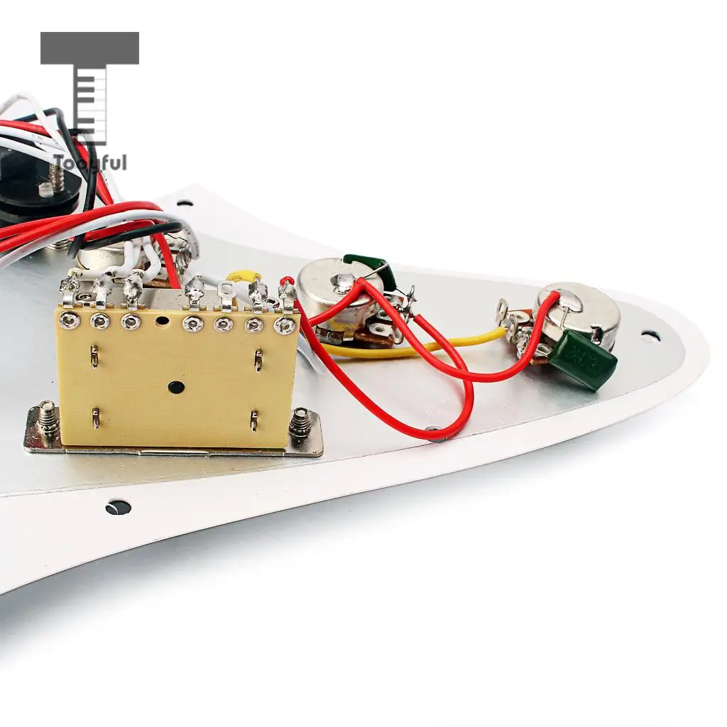 Tooyful 3-ply SSS Prewired Pickups Pickguard Scratch Plate with Screws Set for Strat ST Guitar Replacement Parts