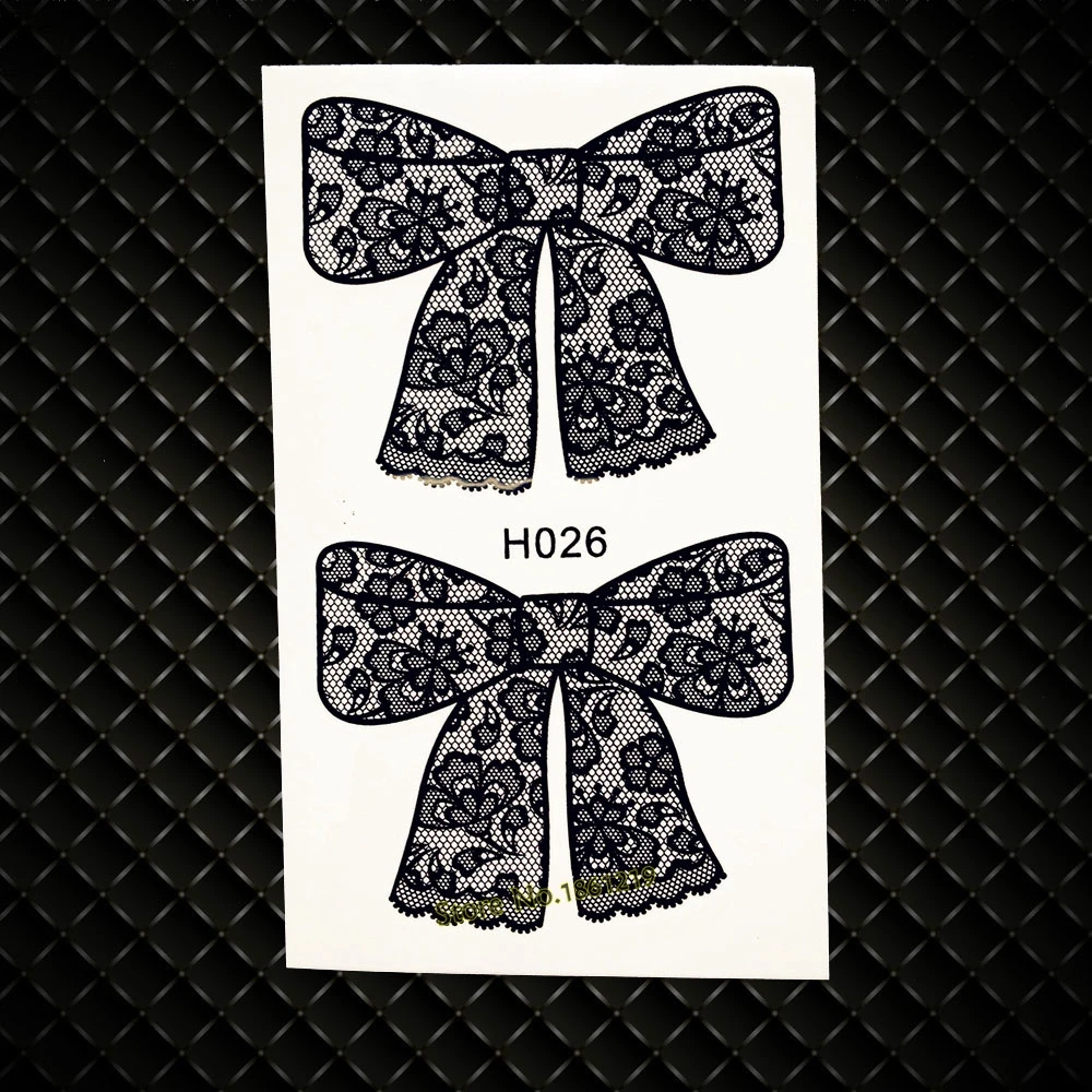 

Black Bow Tie Waterproof Temporary Tattoo Sticker Bowknot Designs Fake Flash Tattoos paste GH026 Kids Body Arm Tattoo Stickers
