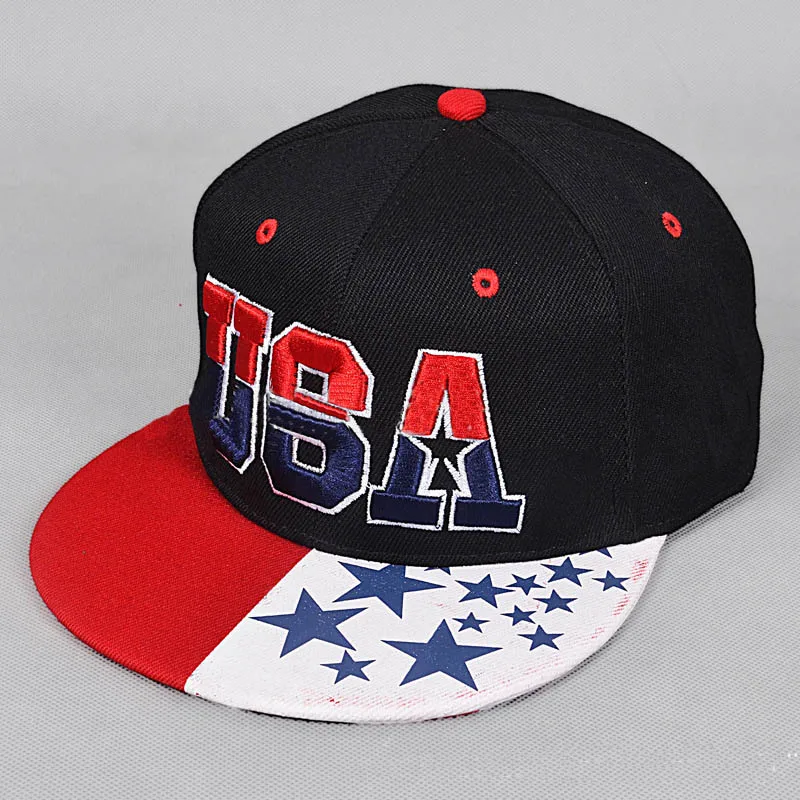 Хлопок вышивка звездный флаг США кепки в стиле хип-хоп Для мужчин Для женщин плоские карнизы Snapback Шапки дышащая США уличная Кепка PY012