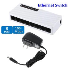 Камер Мгновенной Печати mini 8 портовый коммутатор для высокоскоростной сети Ethernet сетевой коммутатор gigabit 100 Мбит порт lan переключатель концентратора HUB Ethernet 8 портов полный или полудуплекс обмена