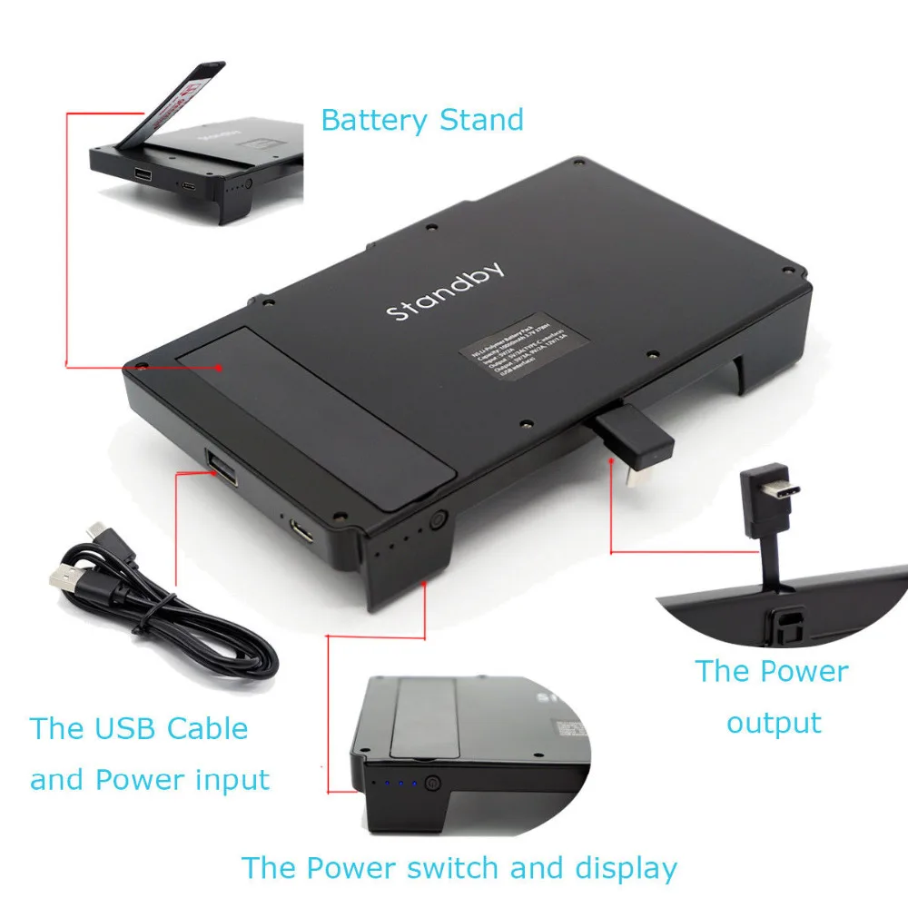 

Portable 10000mAh Battery Charging Case Cover Backup Power Bank for Game Console