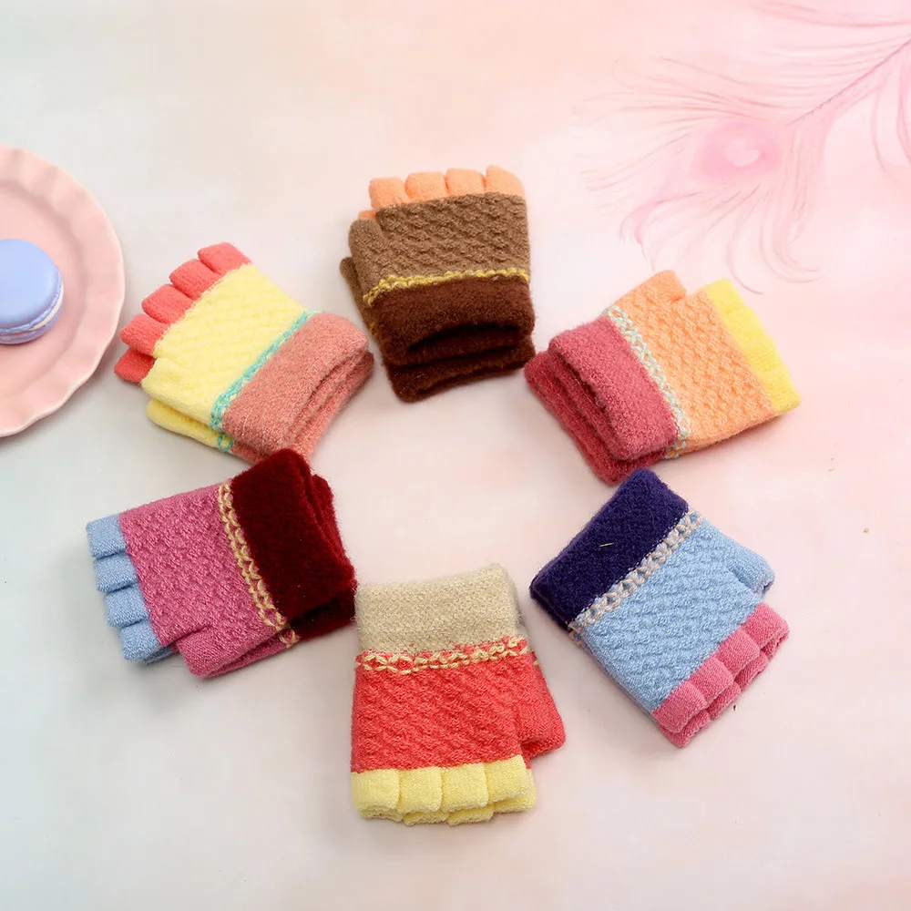 

2019 Fashion Toddler Baby Gloves Infant Baby Boy girls Winter Cartoon Patchwork Keep Warm Kids Mittens Gloves handschoenen