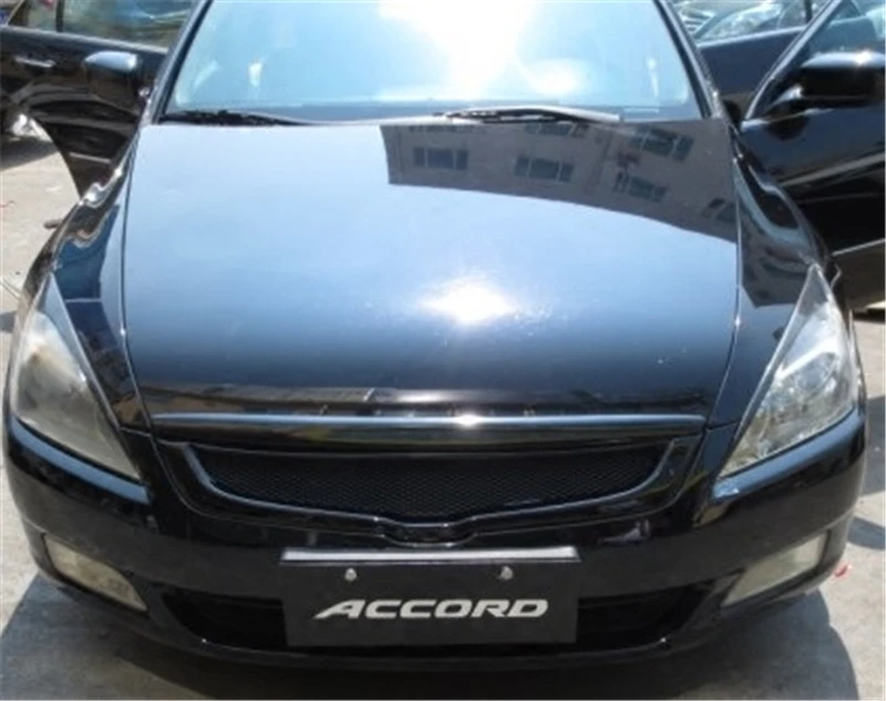 Использование для Honda Accord Racing Grills 2003 04 05 06 07 год углеродное волокно Refitt Передняя Центральная гоночная решетка крышка аксессуары