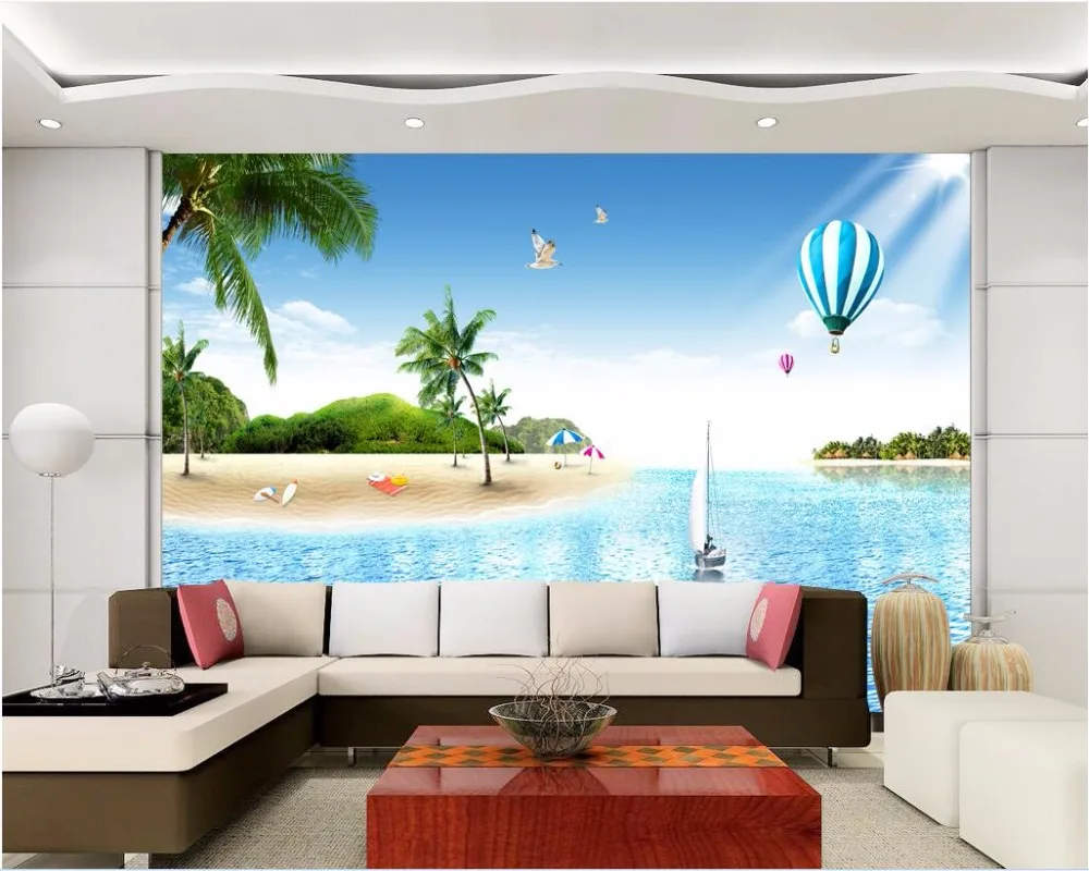 Kustom Mural 3d Foto Wallpaper Gambar Indah Laut Berlayar Dekorasi