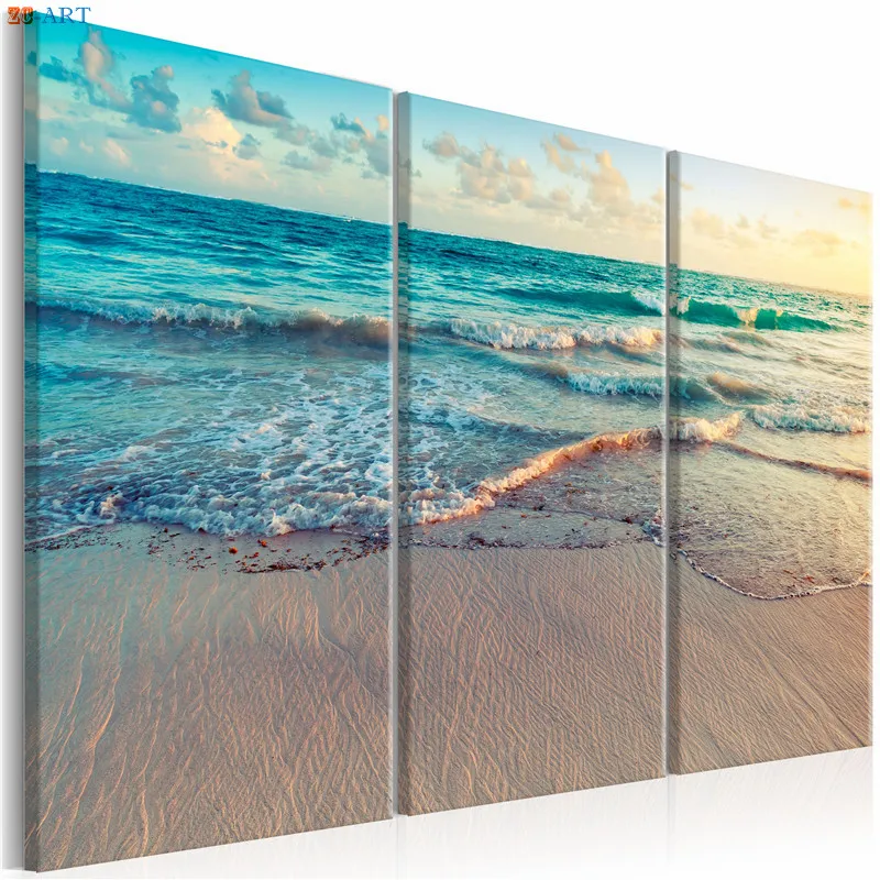 

3pcs Punta Cana Beach Posters and Prints Seascape Canvas Painting Wall Art Modular Pictures for Living Room Decoration Pictures