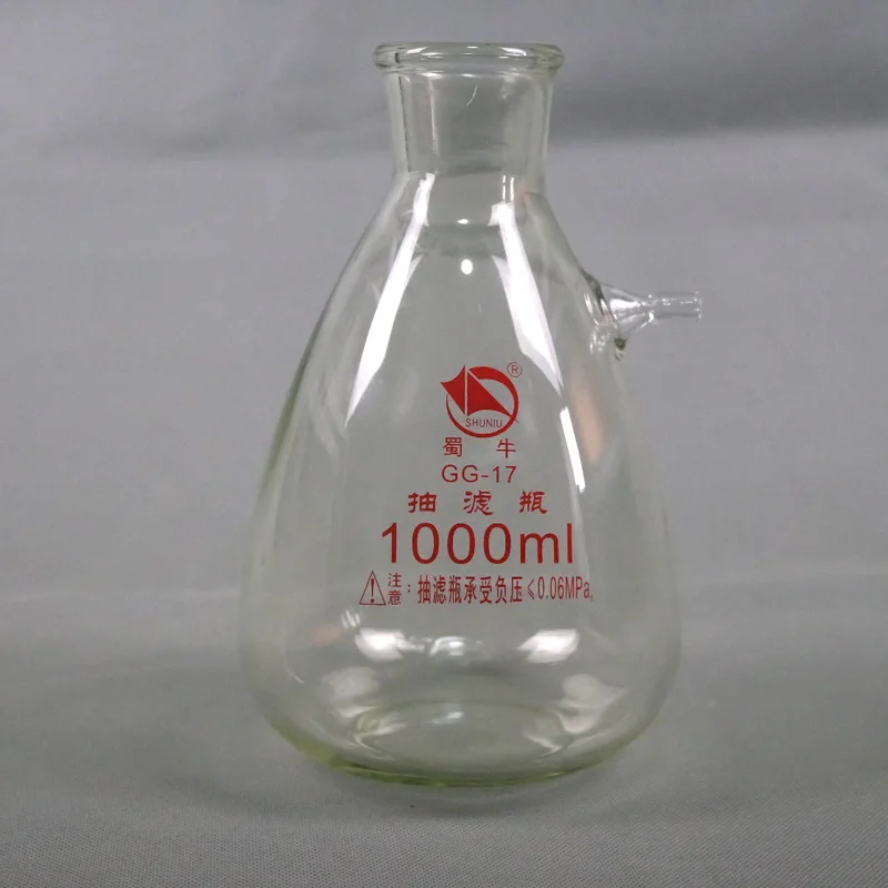 1000ml Lab Glassware Filtration Erlenmeyer Flask Filtering Flask Used