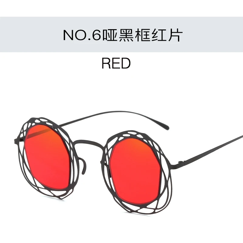 Маленькие круглые женские солнцезащитные очки трендовые товары красные белые розовые женские модные круглые очки uv400 - Цвет линз: NO6