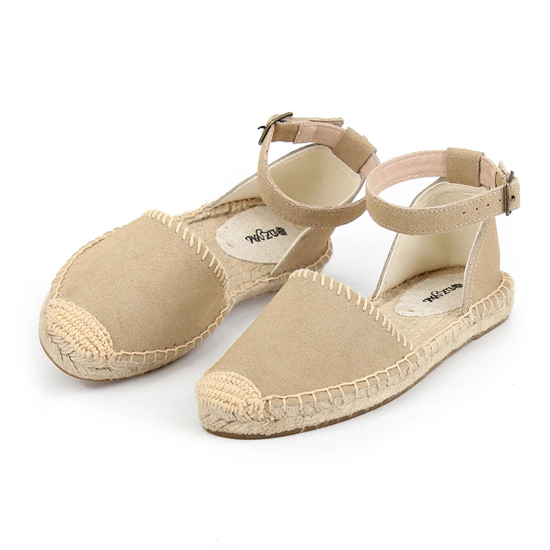 flat espadrille sandals with ankle strap