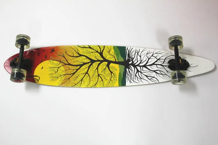 Free shipping 43" complete maple board double wrapped pintail longboard