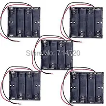 4 x AA Battery Case Holder with Leads for (For Arduino) – Black (5Packs)