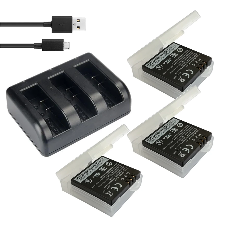 3 шт. 1400 мАч 8 В литий ионные аккумуляторы и трехпортовое USB зарядное устройство