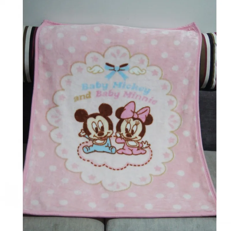 Милое теплое плотное одеяло с рисунком Минни и Микки Мауса Для маленьких мальчиков и девочек, подарок на день рождения, 90x115 см