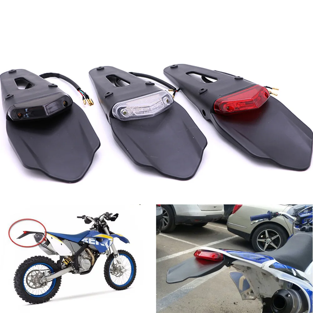 

Universal Motorcycle LED Rear Fender Brake Tail Light Mudguard Lamp Bracket For Motocross KTM Dirt Pit Bike Off Road