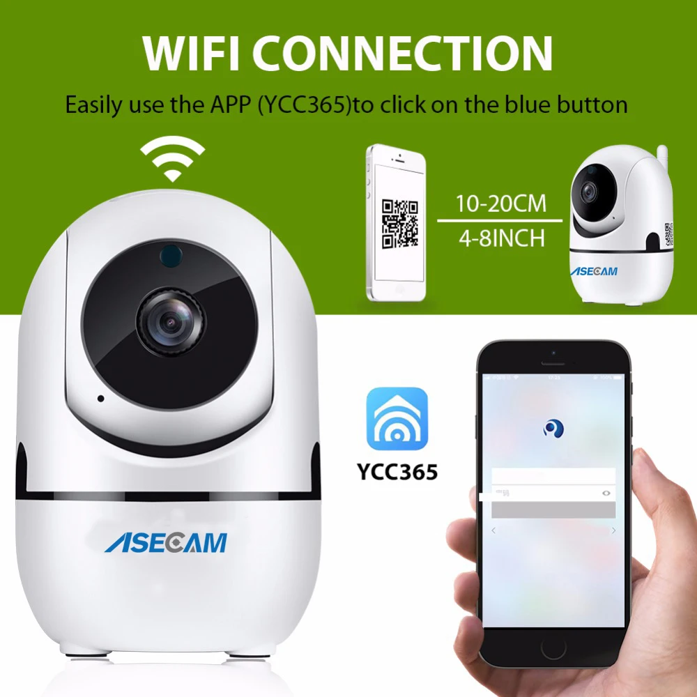  ASECAM HD 1080P Cloud Wireless IP Camera Intelligent Auto Tracking Human Home Security CCTV Network - 32956372243