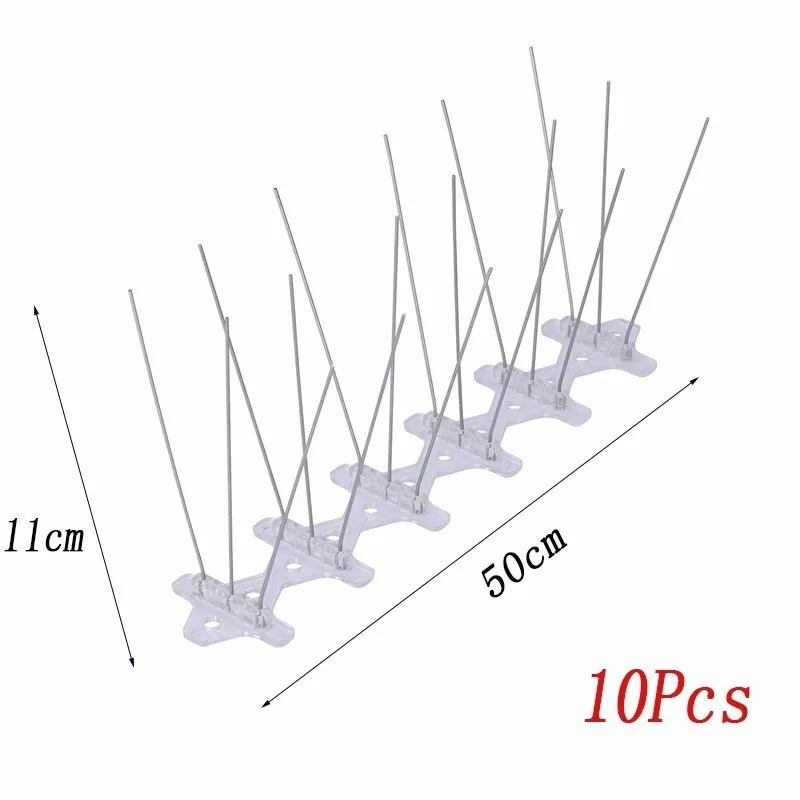 10pcs 5M 1-15 шт., для борьбы с вредителями, пластиковые птицы и шипы для отпугивания голубей, против птиц, против голубей, шипы для избавления от голубей и отпугивания птиц - Цвет: 10pcs 5M