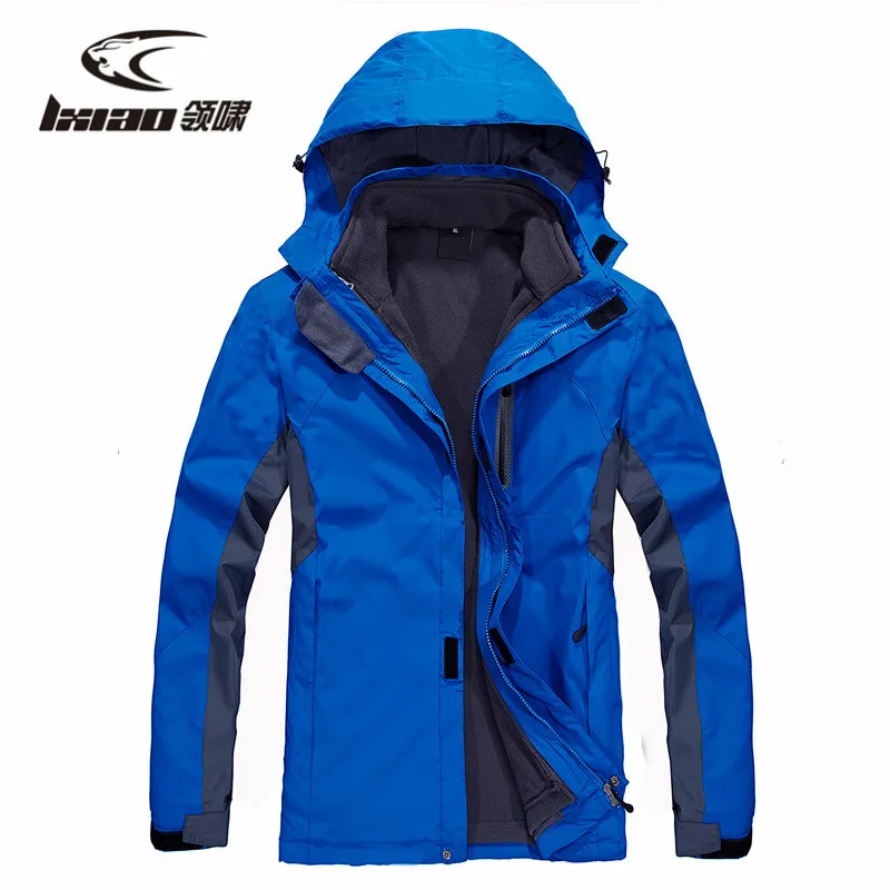 

LXIAO Winter New Men Waterproof Hiking Jackets Outdoor Climbing Fleece Windbreaker Trekking Rain Coat Clothing Sport Jackets
