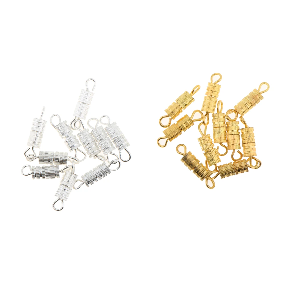20pcs Silver Gold Column Barrel Clasps Swivel Screw Necklace Clasps Findings