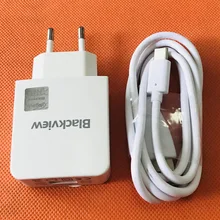 Оригинальное зарядное устройство для путешествий с европейской вилкой адаптер+ USB кабель type C для Blackview BV8000 Pro 5," FHD MTK6757 Восьмиядерный