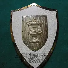 S3324 рисунок трещин Корона рельеф Железный щит блестящая латунная граница 25," X 17,4"