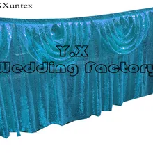 Дешевые цены блесток Юбка для стола \ Скатерти плинтус для Свадебные украшения Event