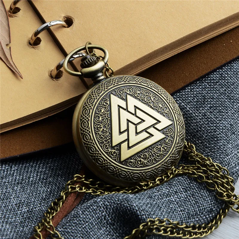 Retro Bronze Steampunk quartz pocket watch men women Triangle pattern necklace pendant carved pocket watch Christmas Gift Retro Bronze Steampunk quartz pocket watch men women Triangle pattern necklace pendant carved pocket watch Christmas Gift