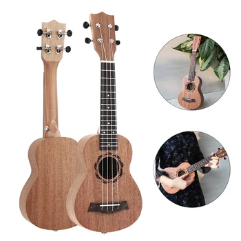 

21 Inch Durable Soprano Ukulele Sapele Wood 15 Fret Four Strings Hawaii Guitar String Musical Instrument