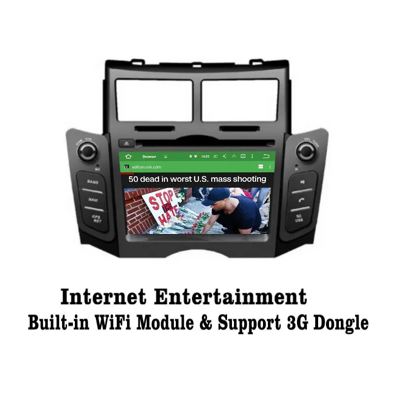 Discount Liislee Android 7.1 2G RAM For Toyota Yaris 2005~2011 Car Radio Audio Video Multimedia DVD Player WIFI DVR GPS Navi Navigation 2