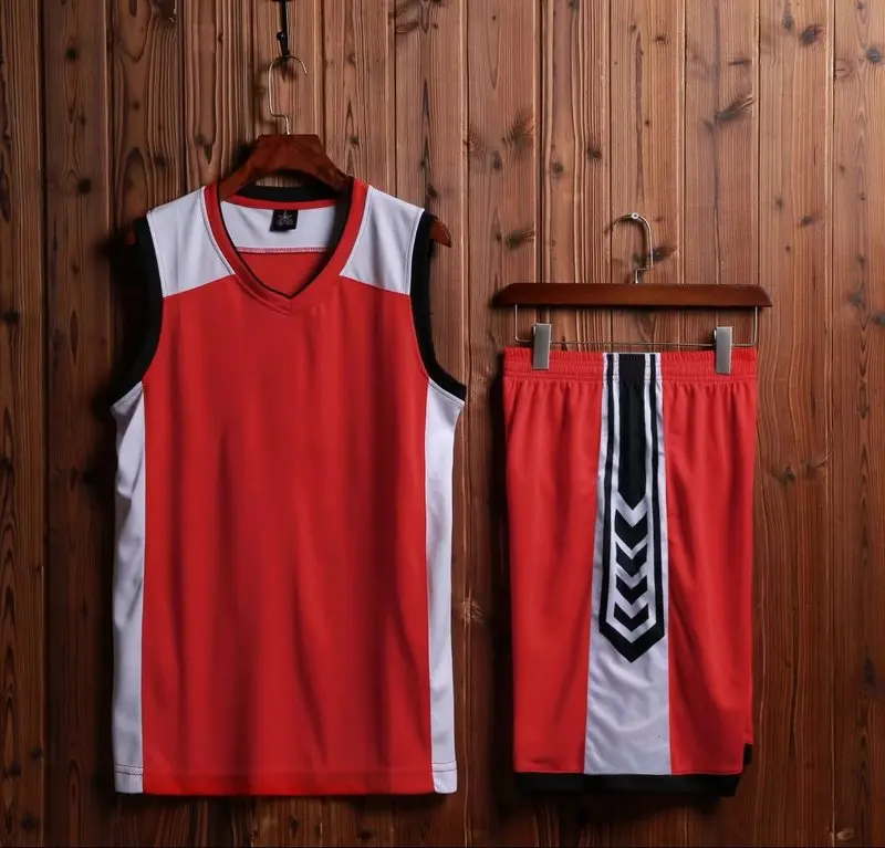 

Blank jersey basketball set sleeveless mens basketball training suit basketball jersey & shorts Running sportswear Customized