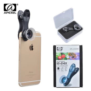 

APEXEL Universal Macro Photography Lenses 12-24X Super Macro Lens for iPhone Mobile Phone Camera Lens for Samsung Xiaomi