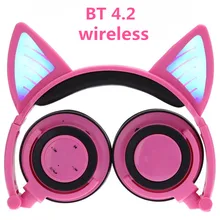 Promo offer Wireless Bluetooth Cat Ear Headphones ihens5 Foldable LED light Flashing Glowing Cosplay Fancy Cat Earphone gift for kids phones