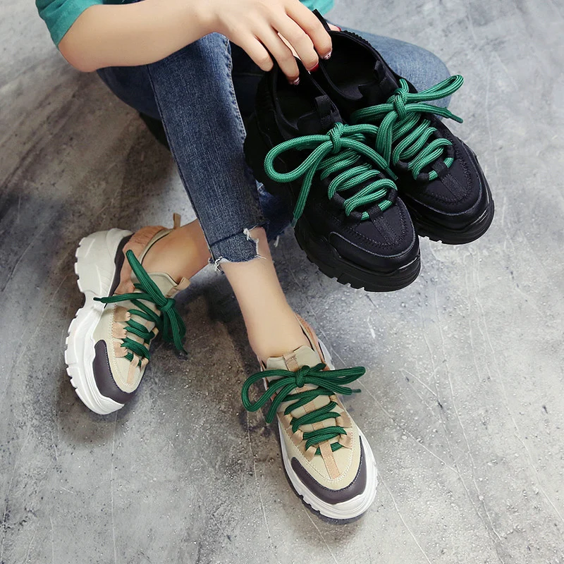 Новинка года; женские кроссовки для бега, визуально увеличивающие рост; стильные спортивные кроссовки; Женская Удобная прогулочная обувь; zapatillas mujer