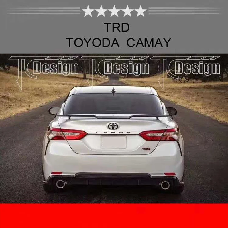 Для toyota Camry высокое качество и твердость ABS материал большой спойлер с цветной краской дизайн camry спойлеры